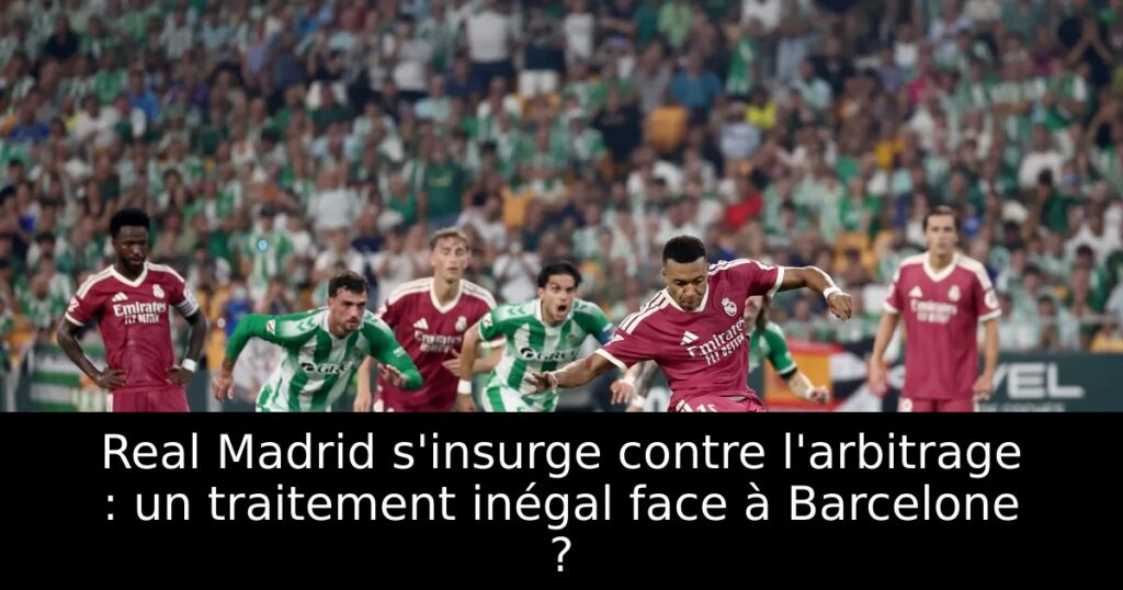 Real Madrid s&rsquo;insurge contre l&rsquo;arbitrage : un traitement inégal face à Barcelone ?