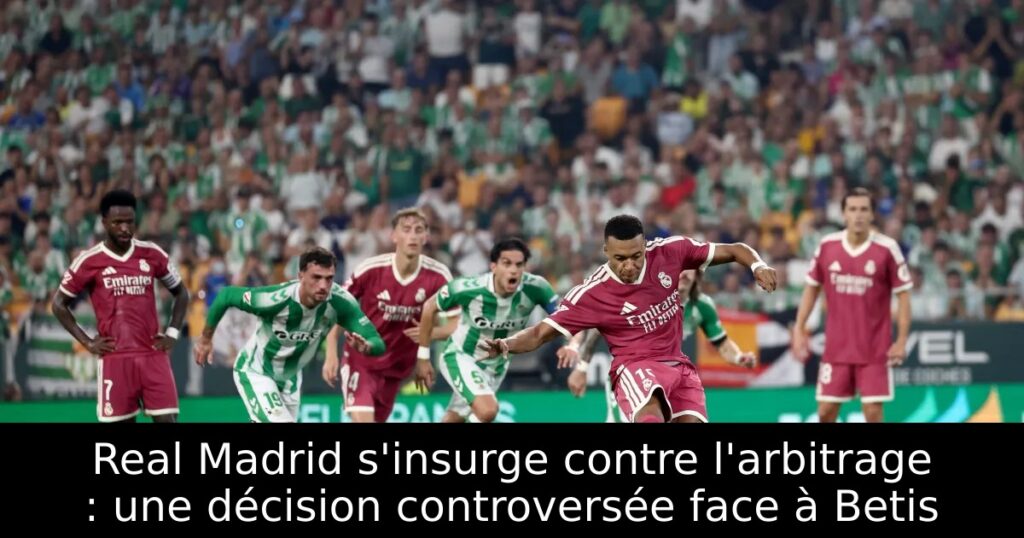 Real Madrid s&rsquo;insurge contre l&rsquo;arbitrage : une décision controversée face à Betis