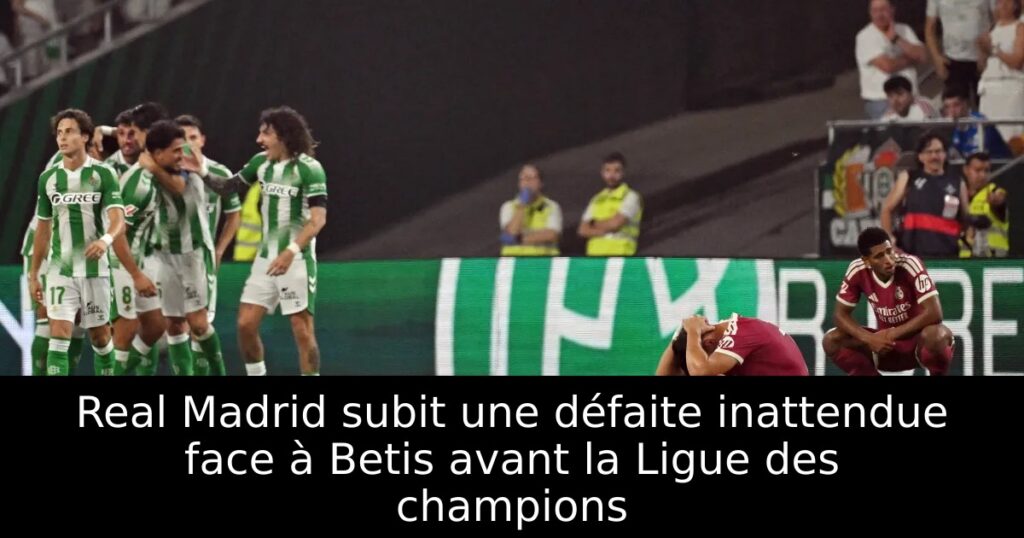 Real Madrid subit une défaite inattendue face à Betis avant la Ligue des champions