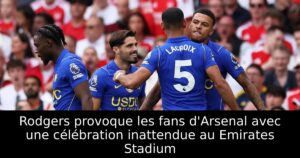 Rodgers provoque les fans d&rsquo;Arsenal avec une célébration inattendue au Emirates Stadium