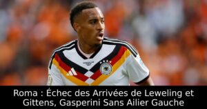 Roma : Échec des Arrivées de Leweling et Gittens, Gasperini Sans Ailier Gauche
