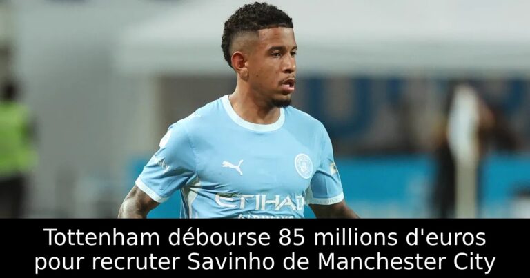 Tottenham débourse 85 millions d'euros pour recruter Savinho de Manchester City