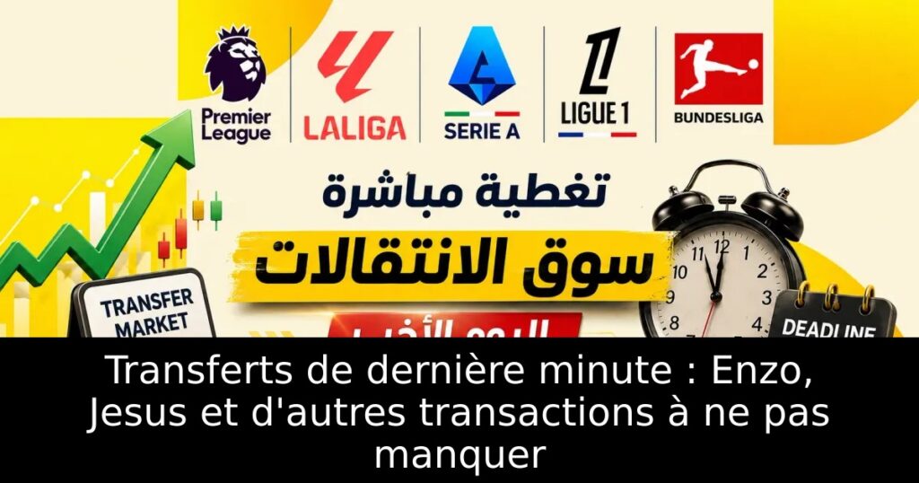 Transferts de dernière minute : Enzo, Jesus et d&rsquo;autres transactions à ne pas manquer