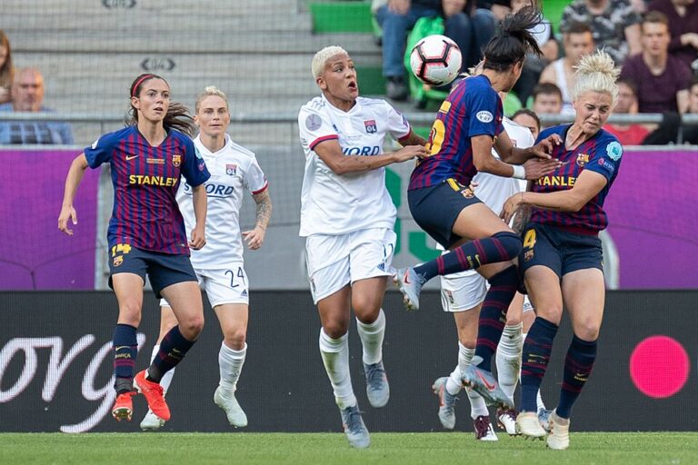 Aitana Bonmatí face à Lyon en finale européenne 2019