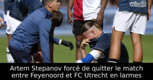 Artem Stepanov forcé de quitter le match entre Feyenoord et FC Utrecht en larmes