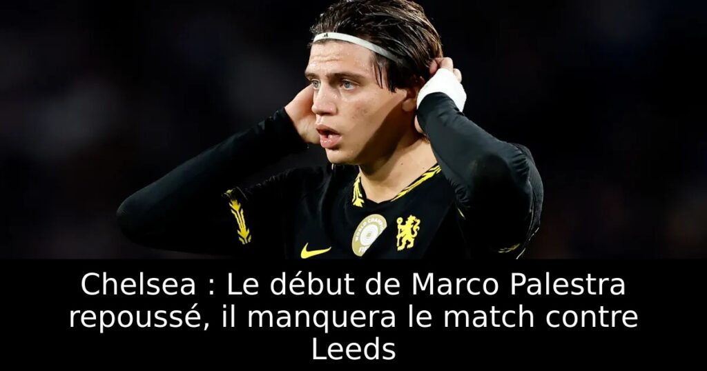 Chelsea : Le début de Marco Palestra repoussé, il manquera le match contre Leeds