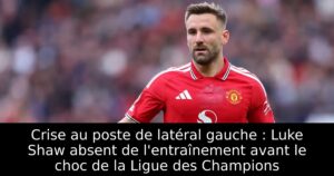 Crise au poste de latéral gauche : Luke Shaw absent de l&rsquo;entraînement avant le choc de la Ligue des Champions