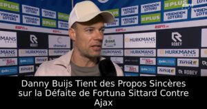 Danny Buijs Tient des Propos Sincères sur la Défaite de Fortuna Sittard Contre Ajax
