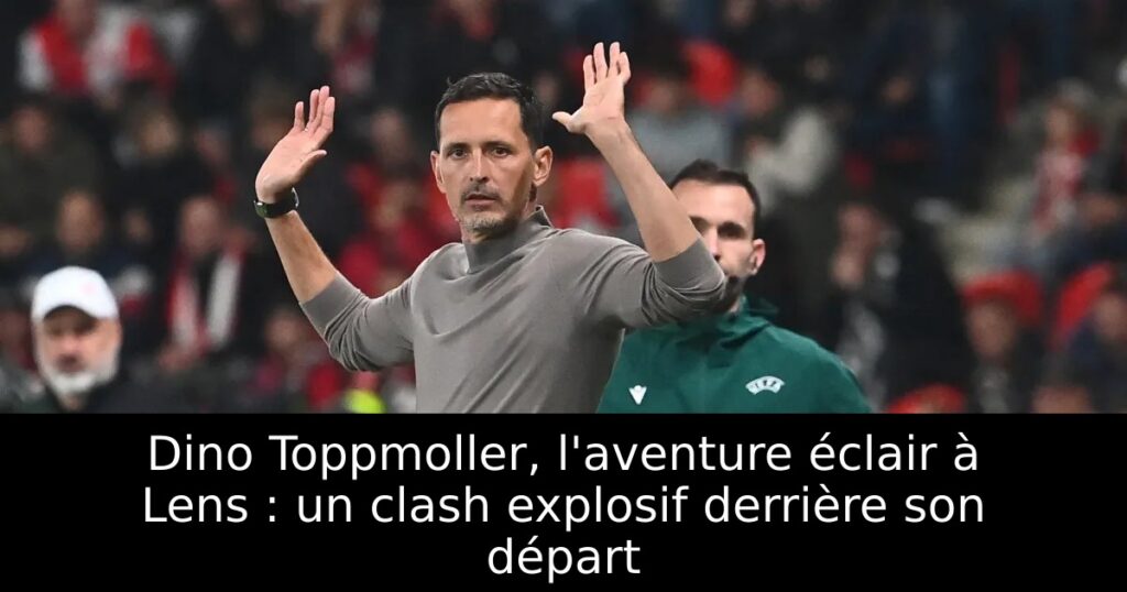 Dino Toppmoller, l&rsquo;aventure éclair à Lens : un clash explosif derrière son départ