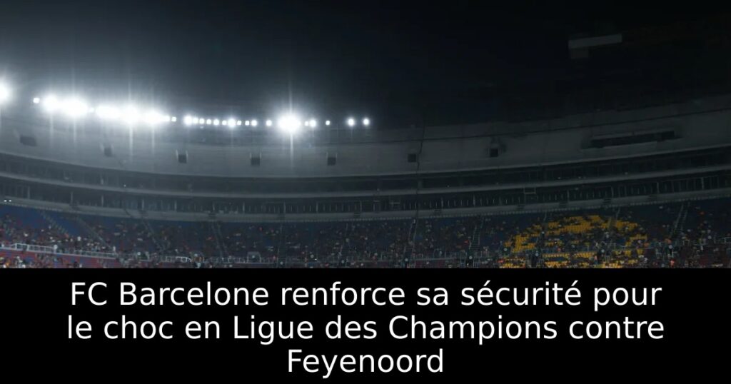 FC Barcelone renforce sa sécurité pour le choc en Ligue des Champions contre Feyenoord