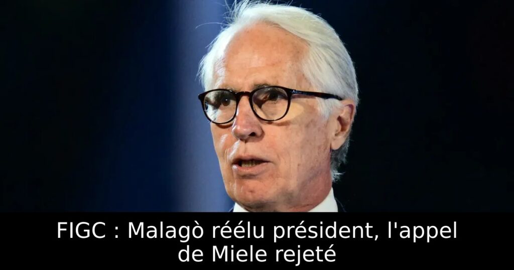 FIGC : Malagò réélu président, l&rsquo;appel de Miele rejeté
