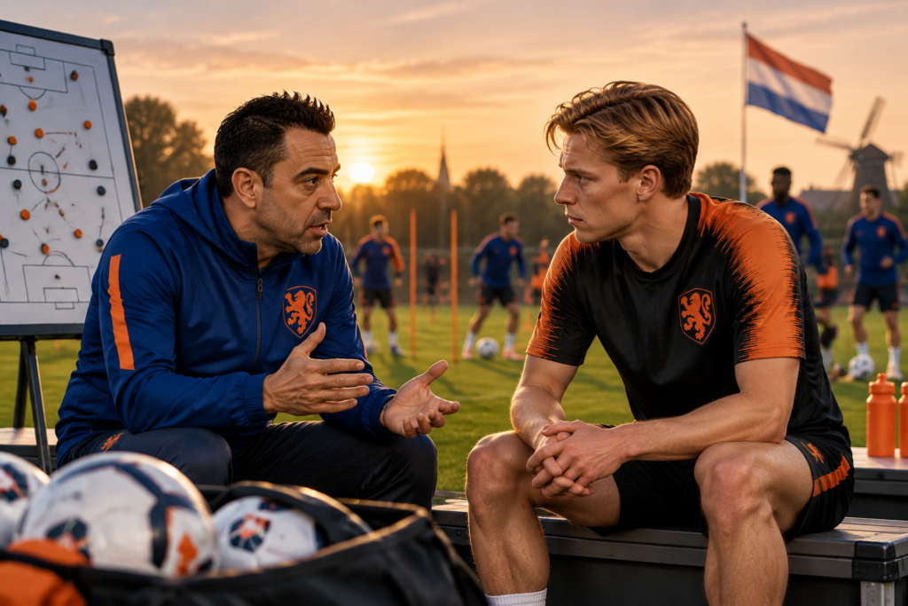 Frenkie de Jong raconte son échange avec Xavi avant son arrivée à la tête des Pays-Bas