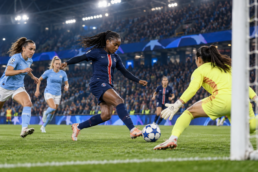 Ligue des champions féminine : le PSG arrache le nul à Manchester City grâce à Tara Elimbi Gilbert