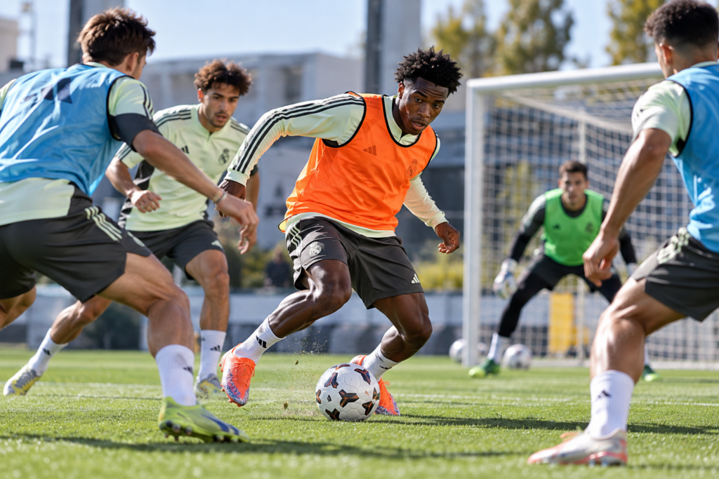 Real Madrid : Yan Diomandé régale à l&rsquo;entraînement avec ses dribbles et une finition spectaculaire