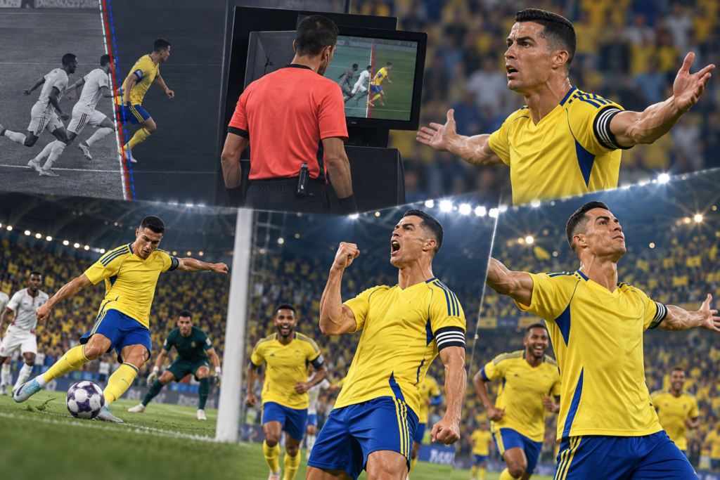 Cristiano Ronaldo : un but refusé pour hors-jeu, puis un triplé décisif avec Al-Nassr