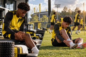 Borussia Dortmund : Justin Lerma et Kaua Prates freinés par les blessures, deux jeunes talents qui peinent à s&rsquo;imposer