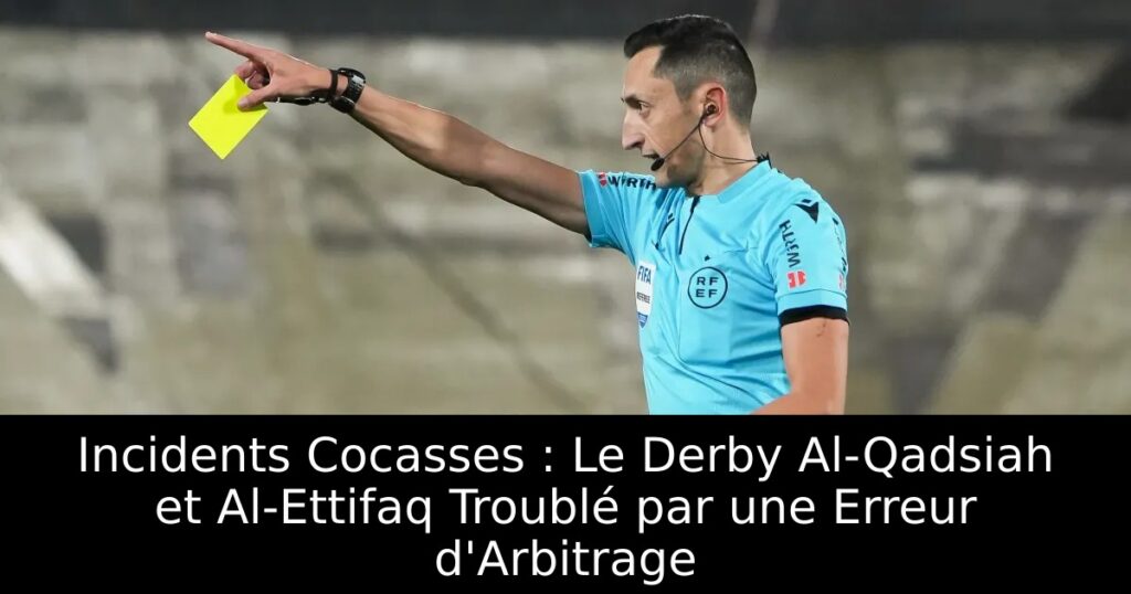 Incidents Cocasses : Le Derby Al-Qadsiah et Al-Ettifaq Troublé par une Erreur d&rsquo;Arbitrage