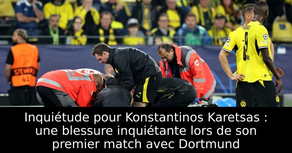 Inquiétude pour Konstantinos Karetsas : une blessure inquiétante lors de son premier match avec Dortmund