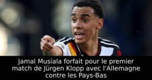 Jamal Musiala forfait pour le premier match de Jürgen Klopp avec l&rsquo;Allemagne contre les Pays-Bas