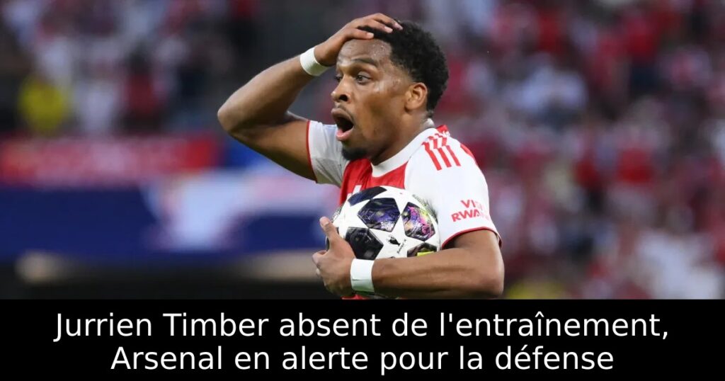 Jurrien Timber absent de l&rsquo;entraînement, Arsenal en alerte pour la défense