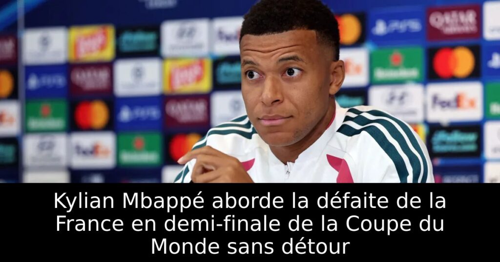 Kylian Mbappé aborde la défaite de la France en demi-finale de la Coupe du Monde sans détour