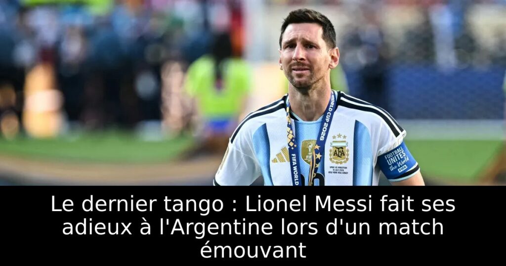 Le dernier tango : Lionel Messi fait ses adieux à l&rsquo;Argentine lors d&rsquo;un match émouvant