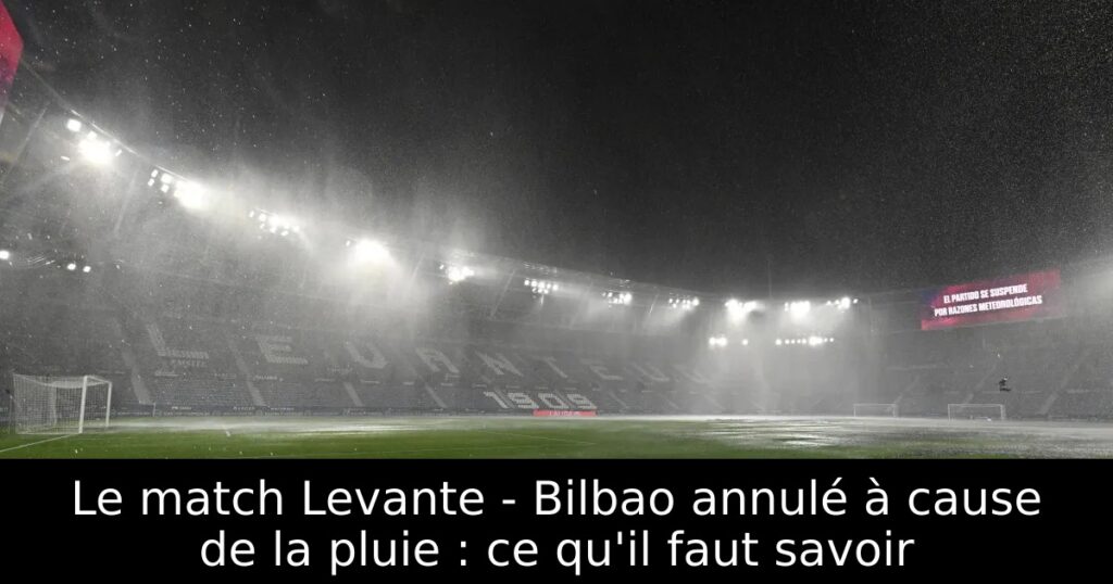 Le match Levante – Bilbao annulé à cause de la pluie : ce qu&rsquo;il faut savoir
