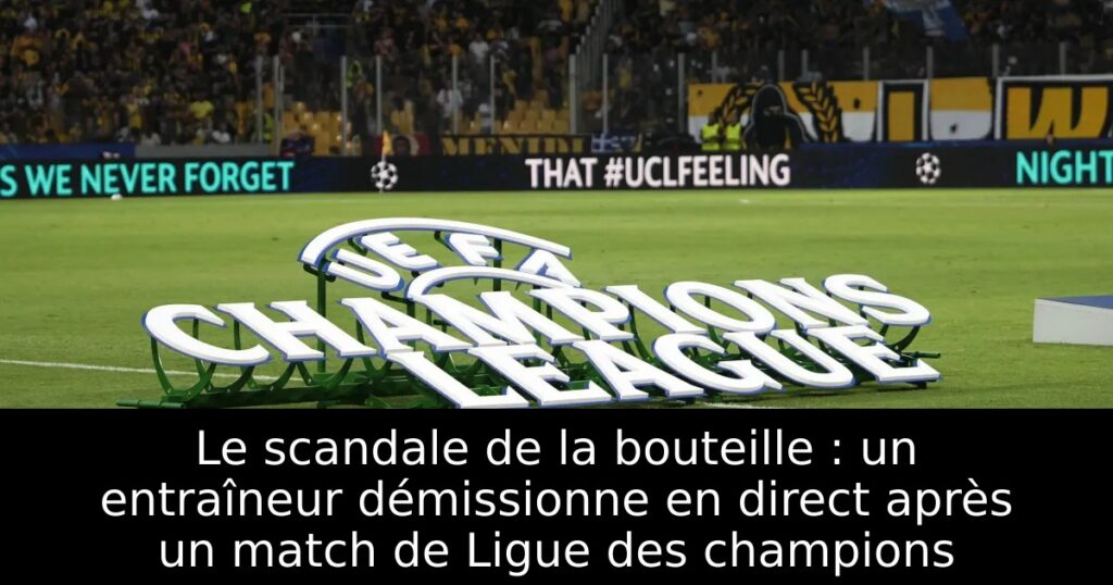 Le scandale de la bouteille : un entraîneur démissionne en direct après un match de Ligue des champions