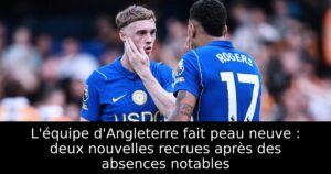 L&rsquo;équipe d&rsquo;Angleterre fait peau neuve : deux nouvelles recrues après des absences notables