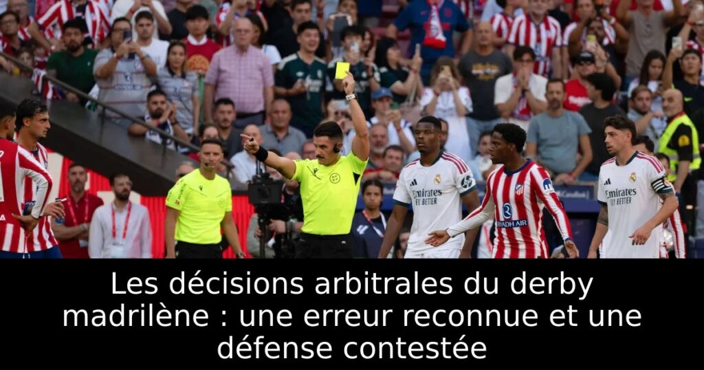 Les décisions arbitrales du derby madrilène : une erreur reconnue et une défense contestée