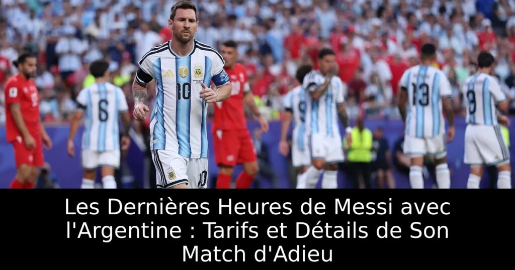 Les Dernières Heures de Messi avec l&rsquo;Argentine : Tarifs et Détails de Son Match d&rsquo;Adieu