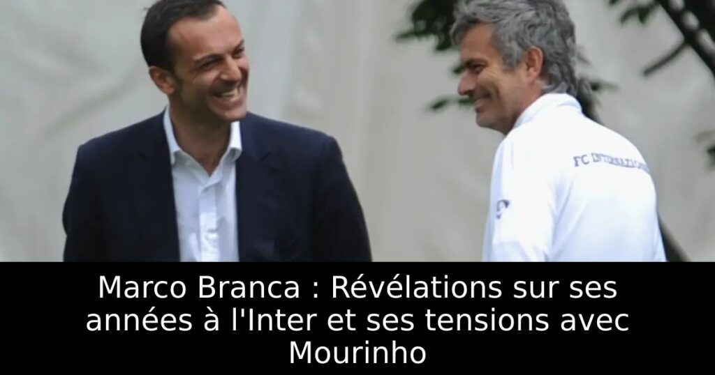Marco Branca : Révélations sur ses années à l&rsquo;Inter et ses tensions avec Mourinho