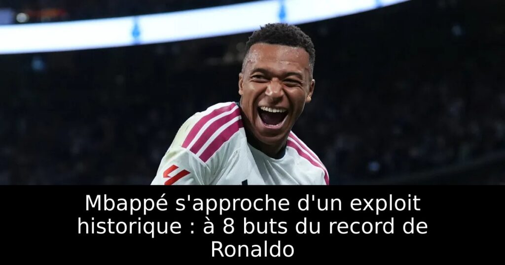 Mbappé s&rsquo;approche d&rsquo;un exploit historique : à 8 buts du record de Ronaldo