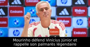 Mourinho défend Vinícius Júnior et rappelle son palmarès légendaire