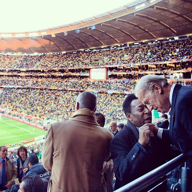 Pelé et Joe Biden lors du Mondial 2010