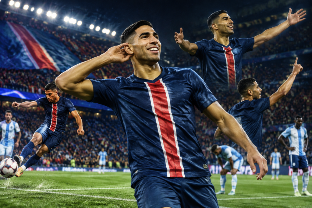 PSG : Achraf Hakimi signe un triplé historique contre Le Havre et rejoint Youcef Atal