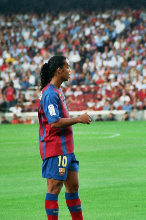 Ronaldinho sous le maillot du FC Barcelone