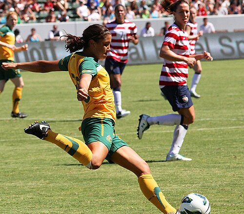 Sam Kerr face aux États-Unis en 2012
