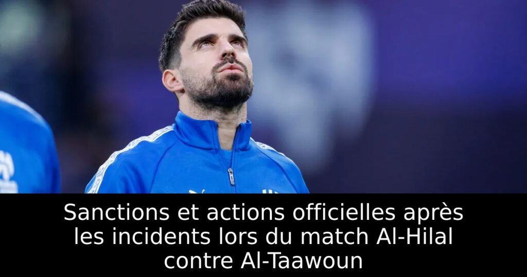 Sanctions et actions officielles après les incidents lors du match Al-Hilal contre Al-Taawoun