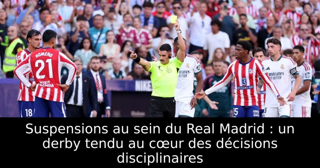 Suspensions au sein du Real Madrid : un derby tendu au cœur des décisions disciplinaires