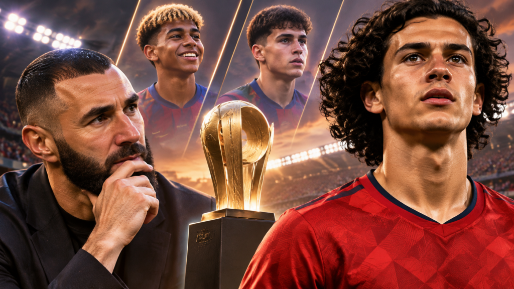 Trophée Kopa 2026 : Karim Benzema place Ayyoub Bouaddi dans son top 3, un joli coup de projecteur sur Lille