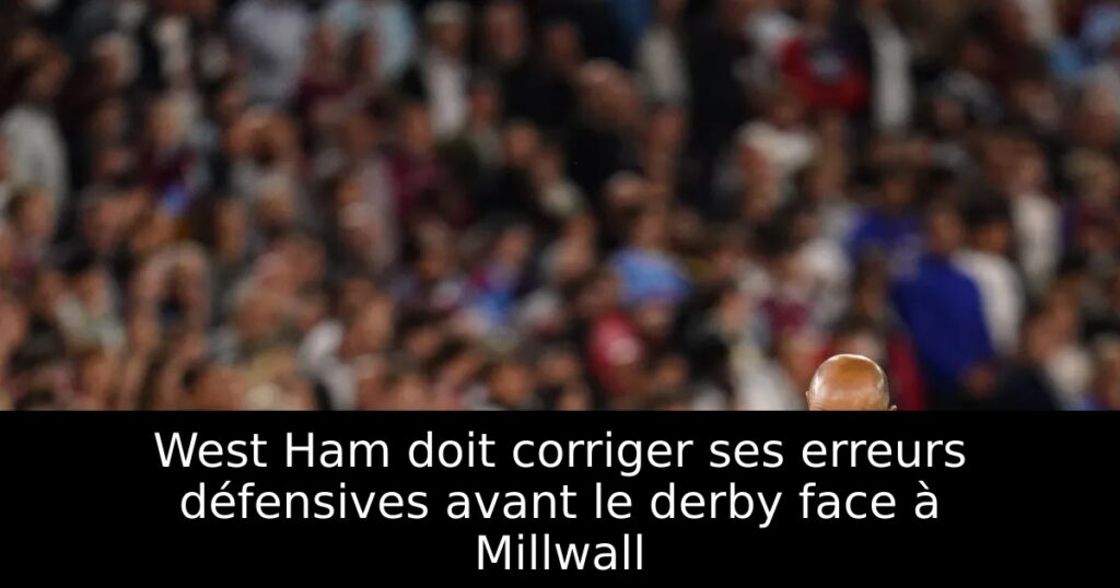West Ham doit corriger ses erreurs défensives avant le derby face à Millwall